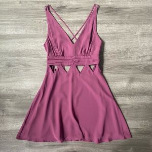 New BCBGeneration Triangle Cutout Mini Party Dress Purple 0